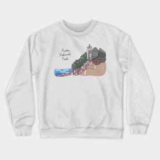 Acadia National Park Line Art Crewneck Sweatshirt